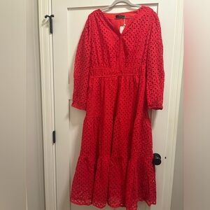 Elegant Red Lace Maxi Dress